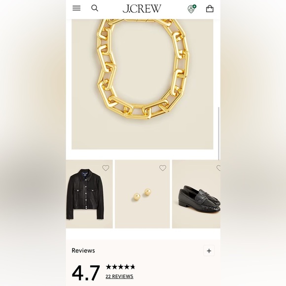 JCrew Metallic chainlink necklace NWOT - Picture 7 of 7